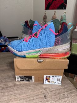 Size 12 - Nike LeBron 18 Best of 1-9 Light Blue Basketball Shoes (SHIPS ASAP