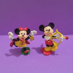 Vintage Walt Disney 1980's Mickey & Minnie Mouse Lot - 2 PVC figures Toys.
