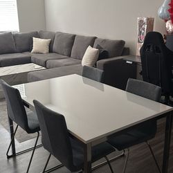 4 chair white table