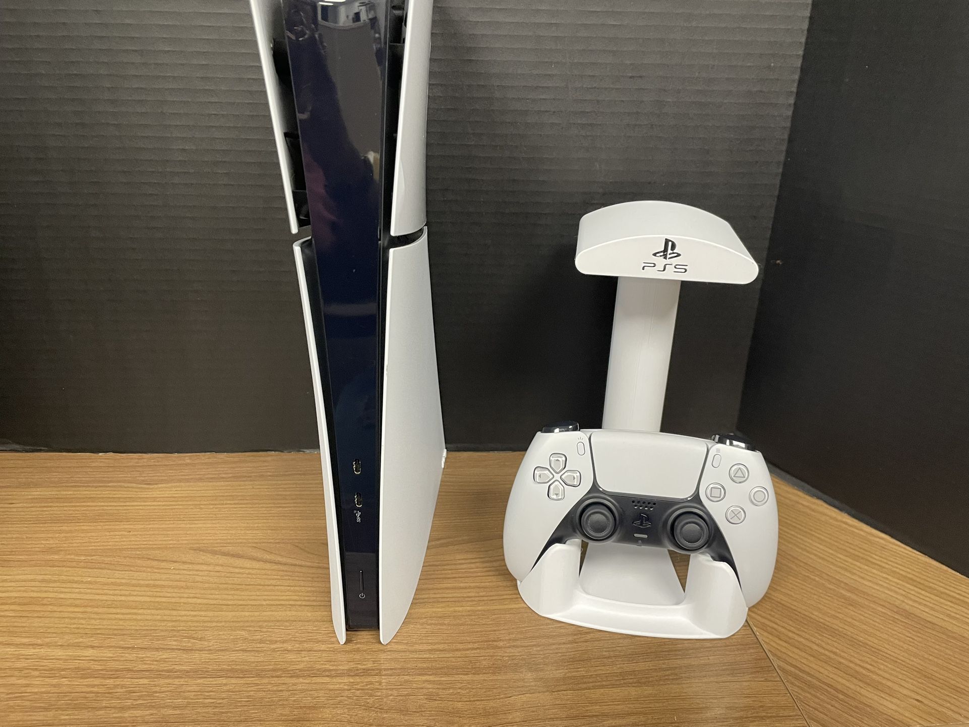 All Digital Sony Ps5 Slim 1tb with controller and headset stand no offers or trades please!!!!