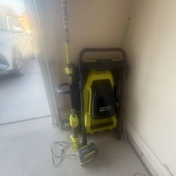 maquina  de sacate y cortador de orillas  y bacteria y cargador.