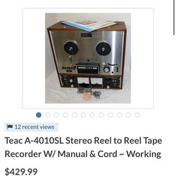TEAC 4010 SL 1/4” reel to reel tape recorder for Sale in Portland