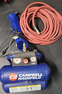 CAMPBELL HAUSFELD AIR COMPRESSOR W/2 AIR HOSES  *TESTED WORKS*