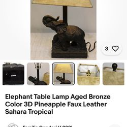 Bronze Elephant Table Lamp