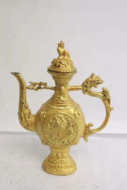 Vintage Chinese Gilt Metal Ewer