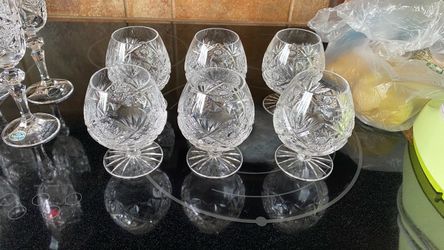 Bohemia Crystal Cut Glass Brandy Snifters Set of 6