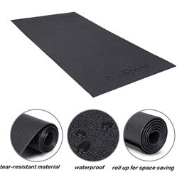 Fitness Exercise Equipment Mat Indoor Training Mat Machine Protective Floor Mat 5 x 2.5 ft, Black