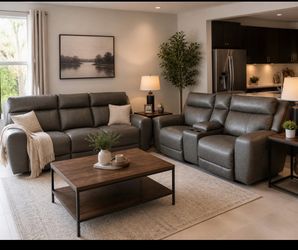 Electric Reclining LeatherSofa – Like New (Purchased 2 Years Ago)