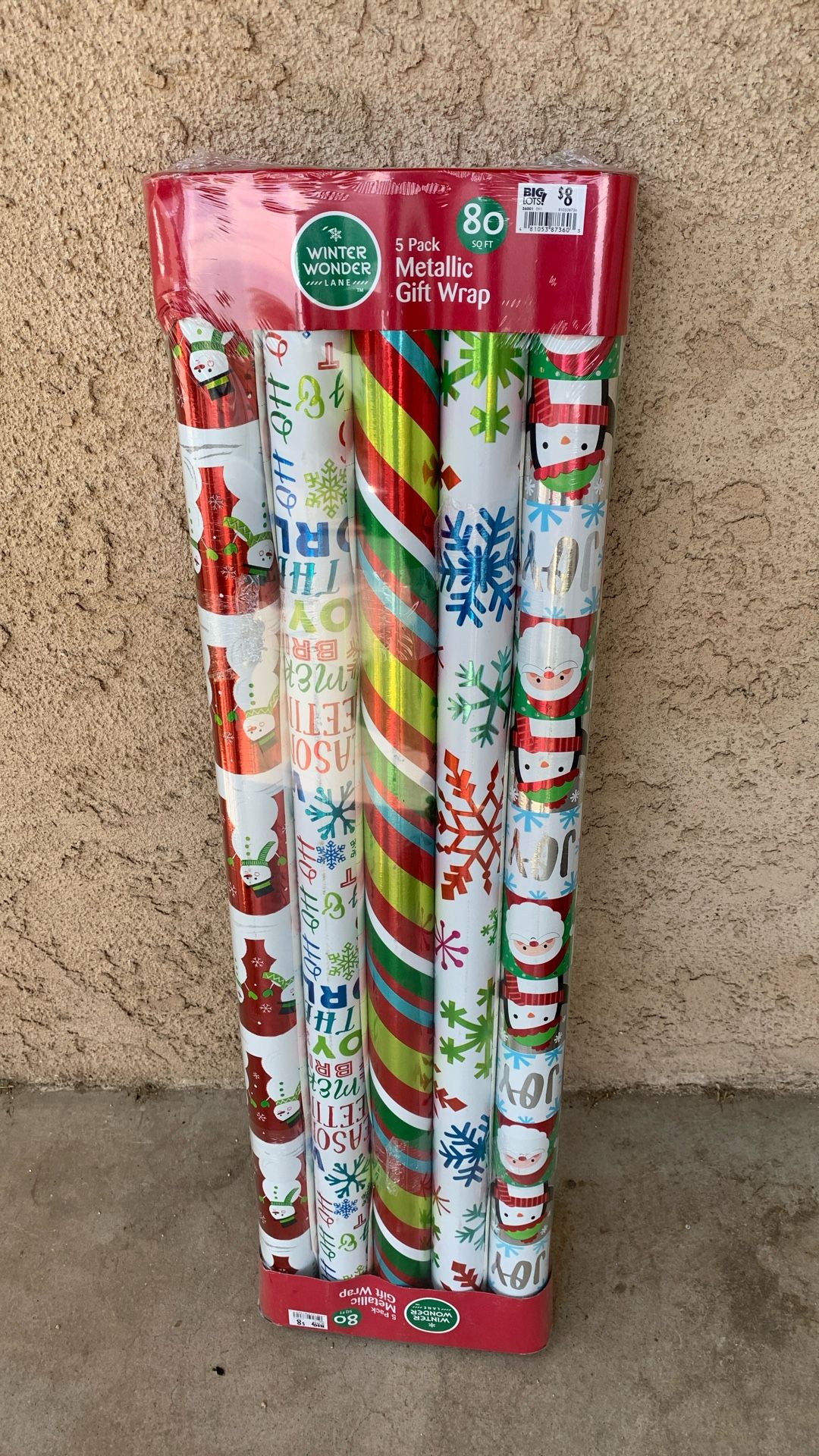 CHRISTMAS WRAPPING PAPER 5 FOIL ROLLS