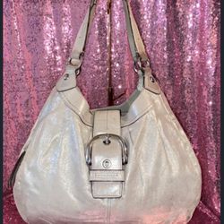 COACH F15075 Lynn Soho Metallic Shimmer Hobo Bag