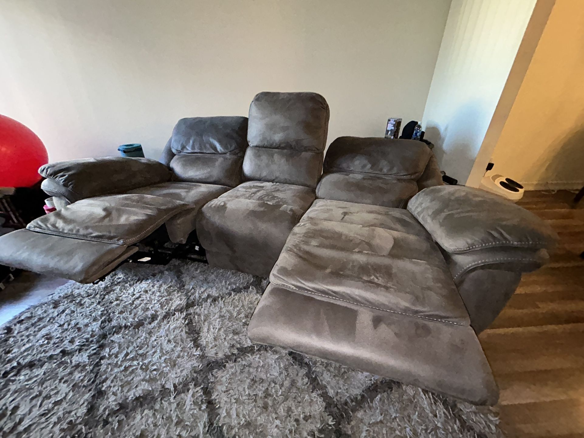 Norfolk Grey 90 Power Reclining Sofa with USB Couch Furniture