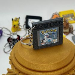 3D Printed Pokemon Silver Version Cartridge Toy Gifts Charm Decor Keychain