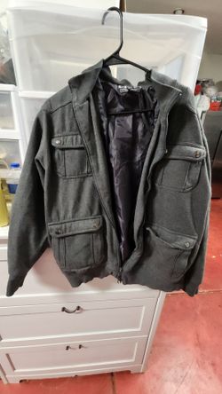 Dark Olive Zip-Up Cargo Jacket