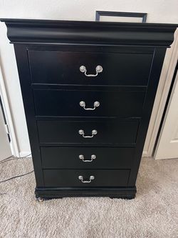 Black 5-Drawer Tall Chest Dresser - $150 OBO