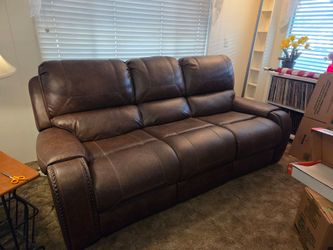 Faux Leather Reclining Sofa