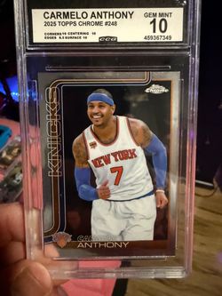 CARMELO ANTHONY 2025 TOPPS CHROME #248 GRADED CCG 10