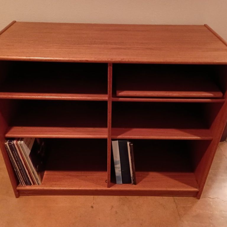 Vintage Danish Teak Stereo Record Cabinet Media Console