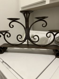 Beautiful Dark Brown Metal Candle Holder