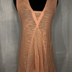 Free people crocheted and knit sleeveless top dreamsicle small