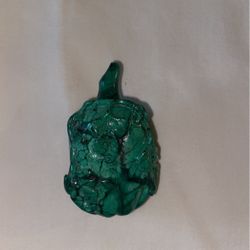 Green Malachite w/ Relief Leaves Snuff Bottle