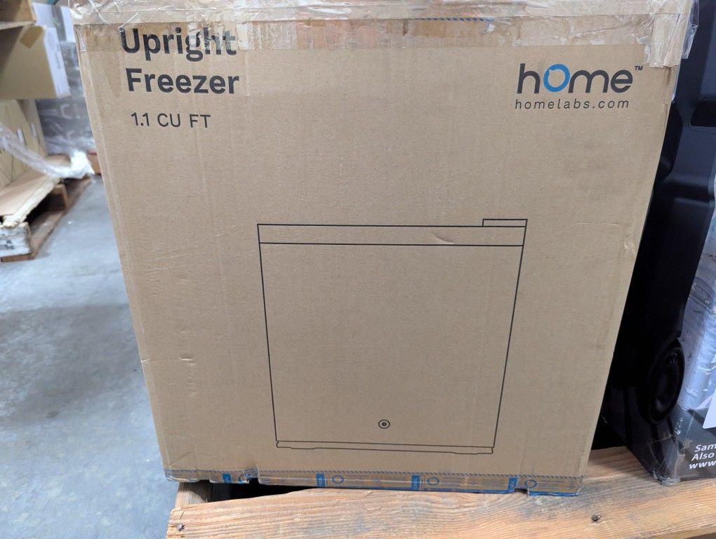 homelabs Upright Freezer - 1.1 Cubic Feet Compact Reversible Single Door Vertical Freezer with Child Door Lock - Table Top Mini Freezing Machine