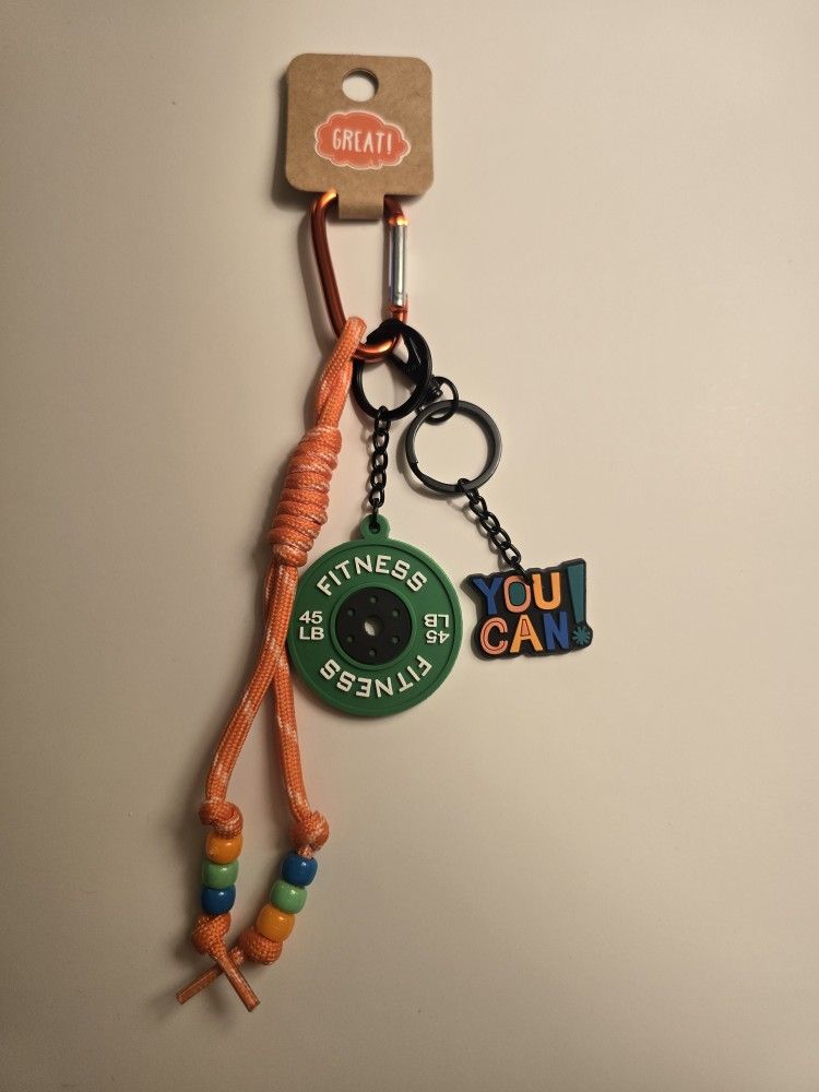 Handmade Gym Bag Purse Charm Keychain