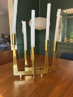 ANTIQUE BRASS TAPER CANDLE HOLDER