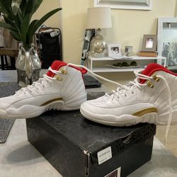 Jordan 12 White And University Red