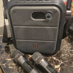 JYX Karaoke Speaker w/ 2 Wireless Mics – Bluetooth – Model JYX-66F10
