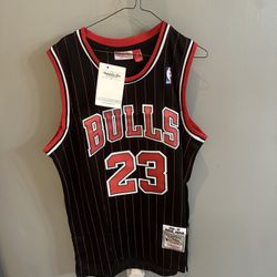 Nike, Shirts, Michael Jordan Chicago Bulls Black Pinstripe Jersey Size Xl