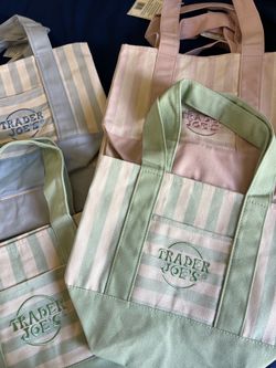 striped mini canvas tote bag