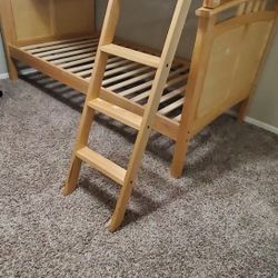 Twin Wood Bunk Beds With Ladder