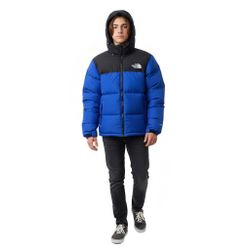 The North Face Boys 550 black blue puffer reversible hooded jacket coat Sz L
