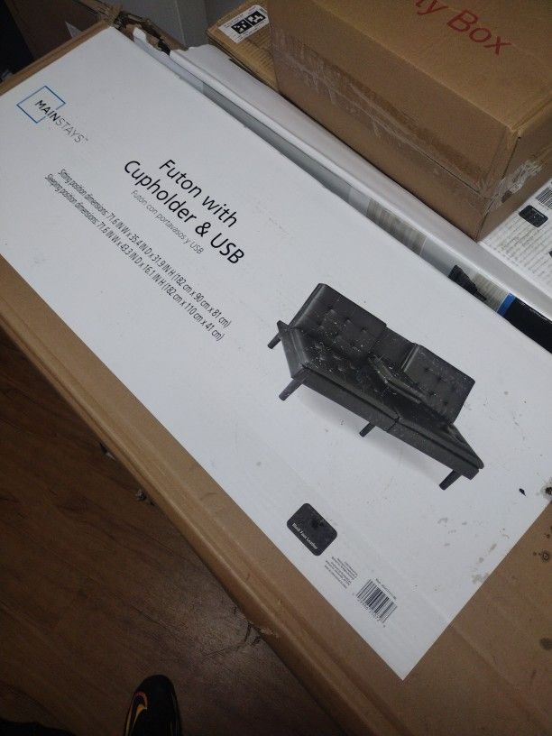 Mainstays Futon With Cupholder &USB Unopened