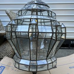 Chandelier - 3 Light Metal and Glass