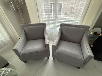 Accent chairs - grey upholstery