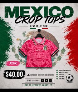 Mexico Crop Top Jerseys — New Stock 🔥⚽️