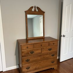 Wooden Dresser with Mirror