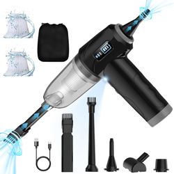 Mini car Vacuum Cleaner, dust Blower, LED Display, Wireless Handheld Vacuum Cleaner, Pure Copper Motor 15000PA high Power, Portable car, Office, Keybo