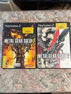 Metal Gear Solid 2 & 3 PS2 Game Bundle black labels