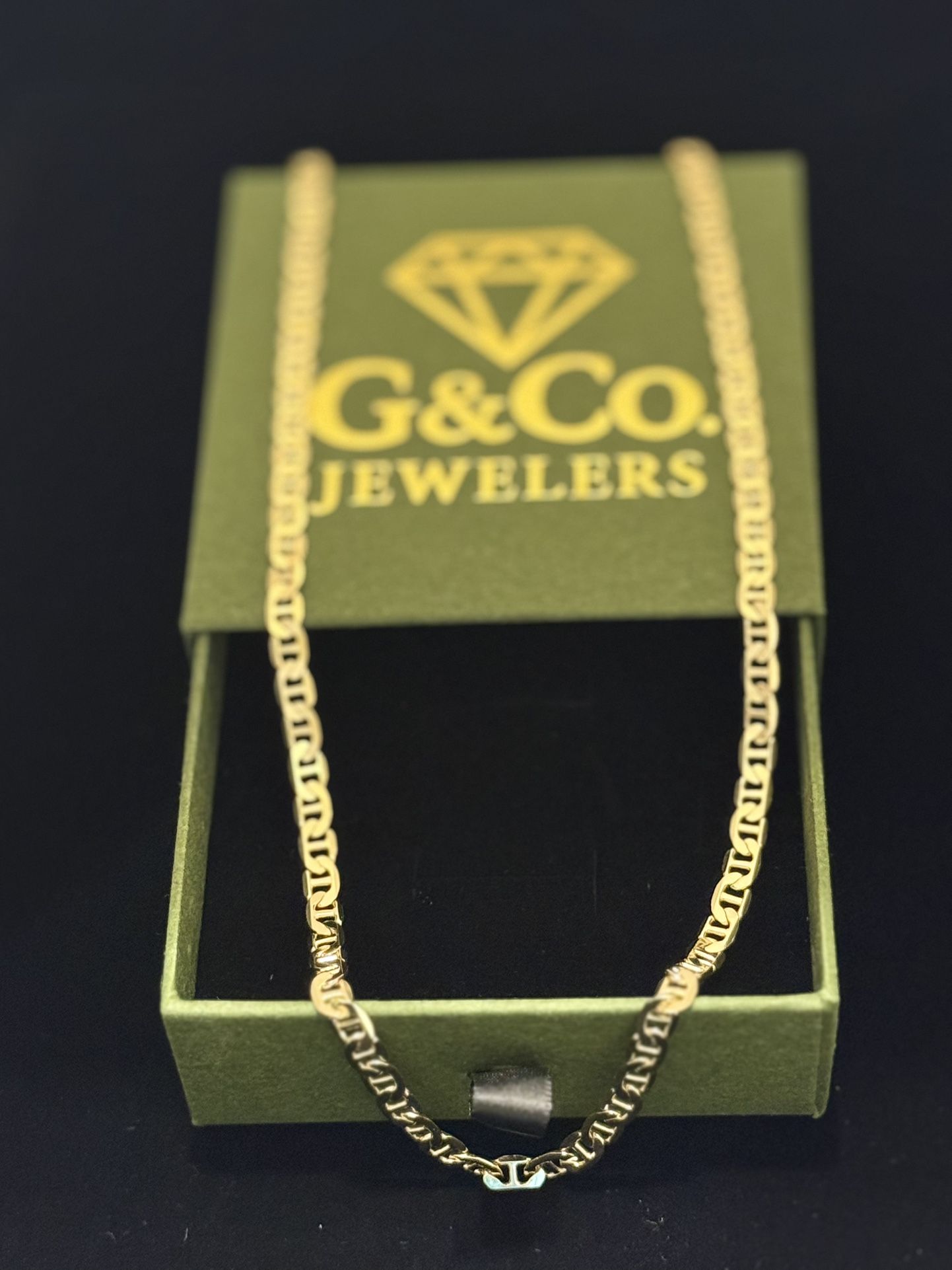 5mm Mariner Chain In 14k Gold Over 925 Sterling Silver In 22 Inches Long (19.9g)