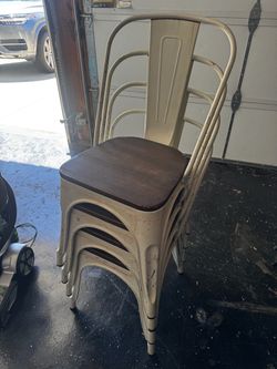 White metal chairs - set of 4