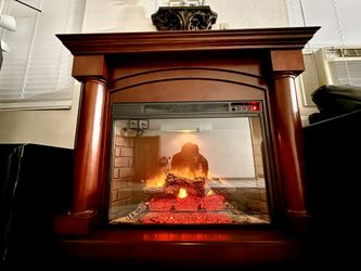 Electric Fireplace With Working Flames and Heater