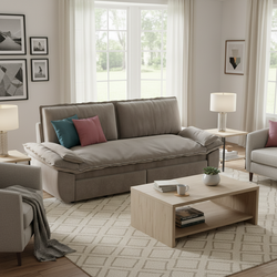 Alameda 73" Modern Velvet Queen Pull-Out Sleeper Sofa Bed with Wide Armrests