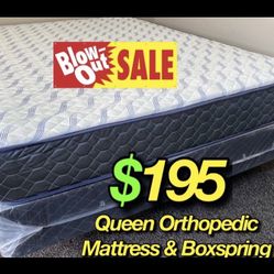 Queen Size Supreme Orthopedic Mattress And Boxspring 