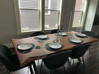 Large Live-Edge Solid Wood Dining Table – Seats 8