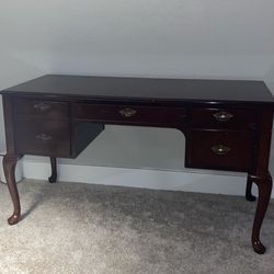 Vintage Solid Wood Writing Desk — Antique Style