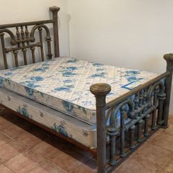 Antique Brass Tuba Bed Frame Queen Size