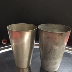 Antique Metal Glasses : Two 