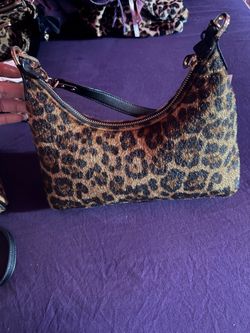 Juicy Couture fax fur leopard print shoulder bag